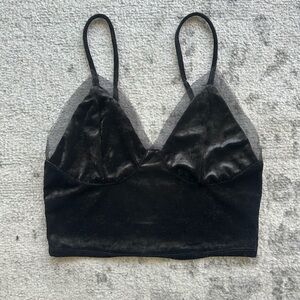 Cotton Candy LA Black Velvet Crop Top